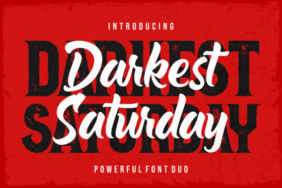 Darkest Saturday Duo: A Vintage-Inspired Font for Bold Brands